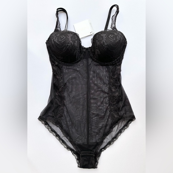 LA PERLA Ballade Sheer Underwire Lace-Trim Bodysuit NWT - Picture 3 of 16